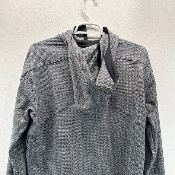 Brooks Pure Project Men's Black grey Hooded Zip Jacket Asymmetrical Zip Small - Picture 5 of 11